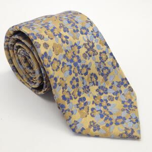 Jos A Bank Reserve Silk Tie Necktie Gold Ditsy Floral Preppy Business Corpcore